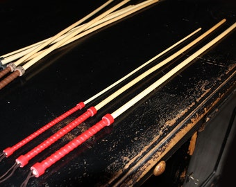 Ultimate 3-Piece Classic Rattan Cane Set - With Optimized Lengths and Diameters - ( Red / Black / Brown ) Color Handles - Free Shipping