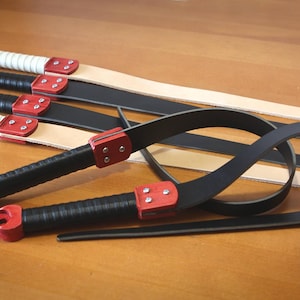 Dragon Talon Flogger Hard Leather ( Black / Light ) Max Pain 31" (81 cm) - Free Shipping (US duty paid)