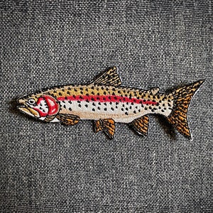 Rainbow Trout Iron-On Embroidered Patch | Quality Fish Patches for Jackets, Hats, Vests, Backpacks | Fly Fishing Gifts for Men and Women