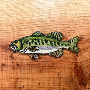 Bass Fishing Sport Fish Lure Hook Logo Jacket T shirt Patch Sew