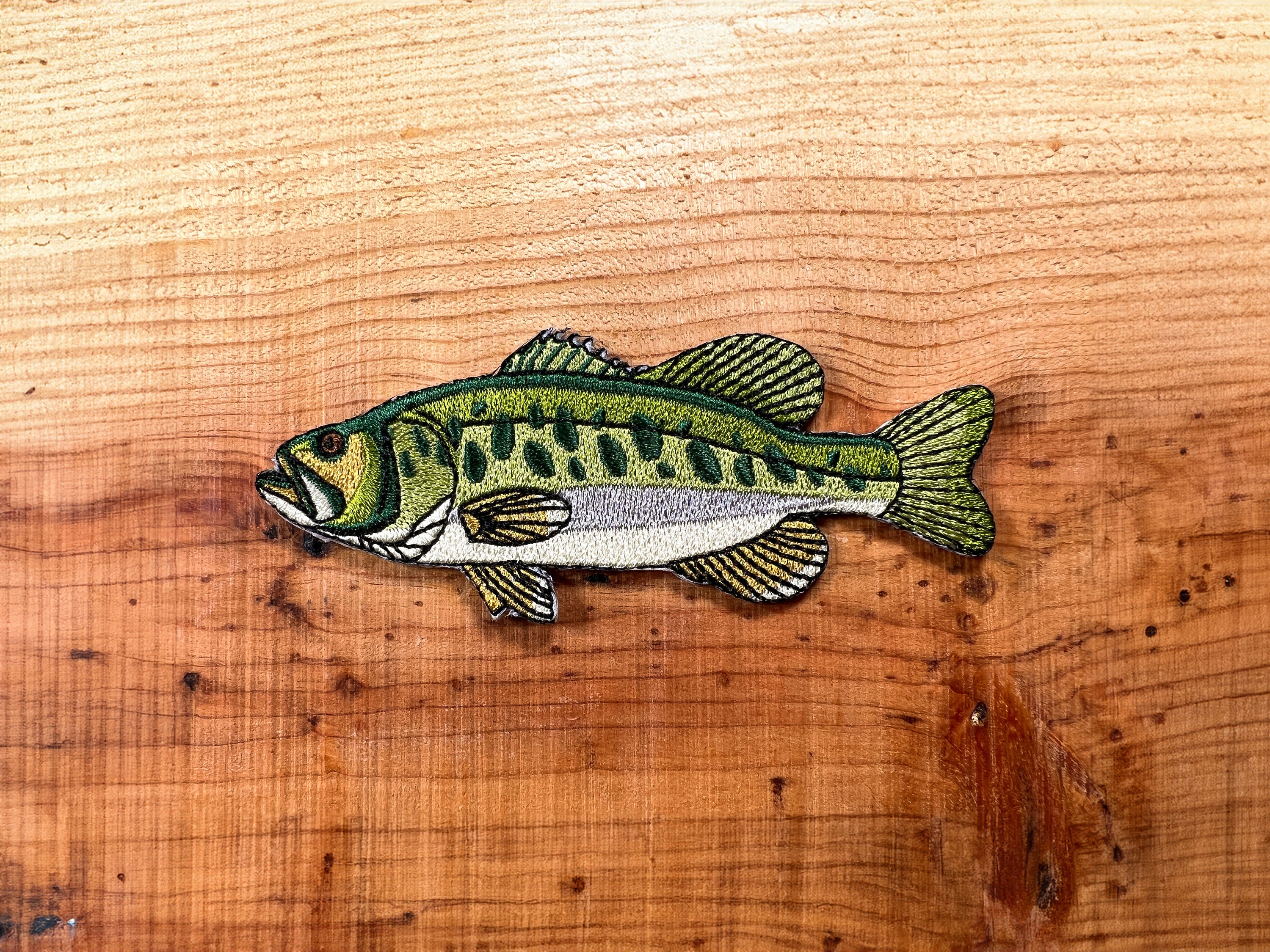 Largemouth Bass Iron-on Embroidered Patch Quality Fish Patches for Jackets,  Hats, Vests, Backpacks Fishing Gifts for Men and Women 