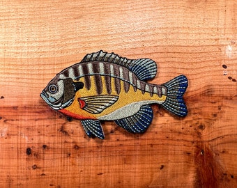 Bluegill Iron-On Embroidered Patch | Quality Fish Patches for Jackets, Hats, Vests, Backpacks | Fishing Gifts for Men and Women