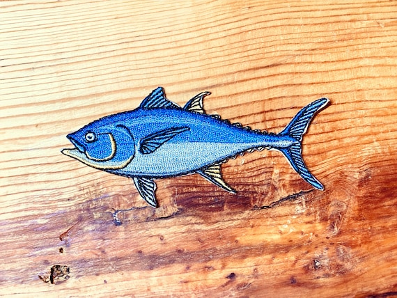 Bluefin Tuna Iron-on Embroidered Patch Quality Fish Patches for Jackets,  Hats, Vests, Backpacks Fishing Gifts for Men and Women 