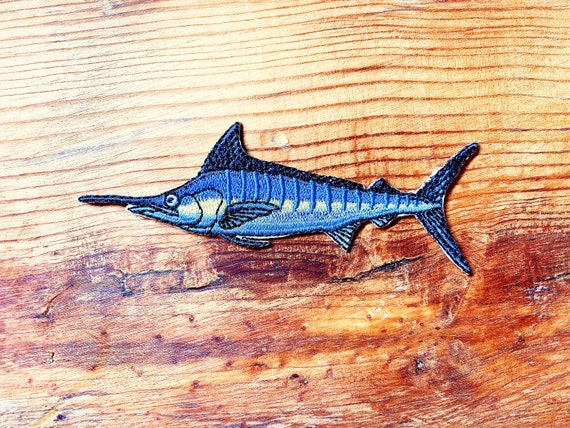 Blue Marlin Iron-on Embroidered Patch Quality Fish Patches for