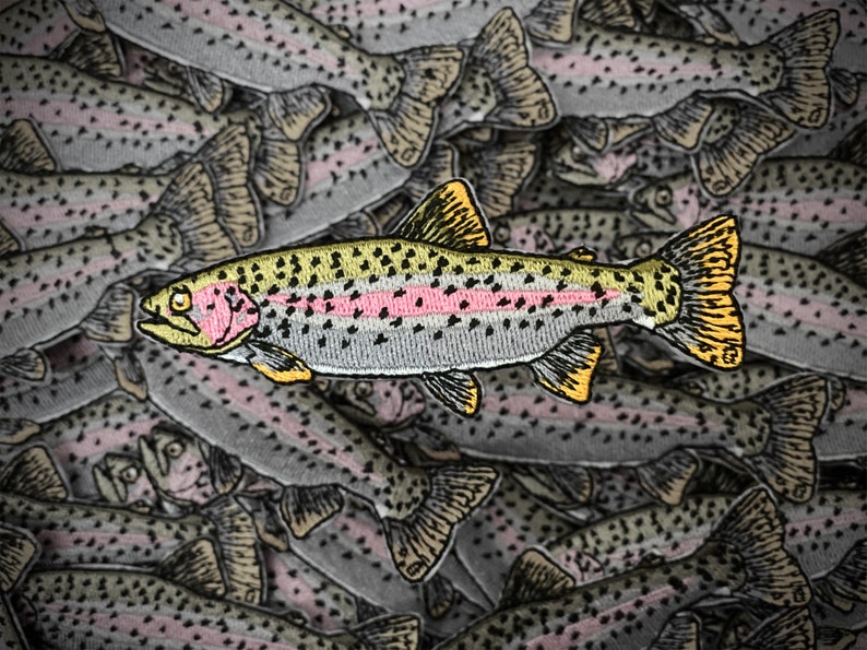 Rainbow Trout Iron-On Patch Quality Fish Patches for Jackets, Hats & More Fly Fishing Gifts image 5