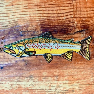Brown Trout Iron-On Patch | Quality Fish Embroidered Patch | Jacket, Hat, Vest, Backpack | Fly Fishing Gifts