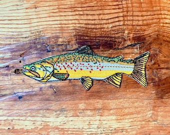 Brown Trout Iron-On Patch | Quality Fish Embroidered Patch | Jacket, Hat, Vest, Backpack | Fly Fishing Gifts