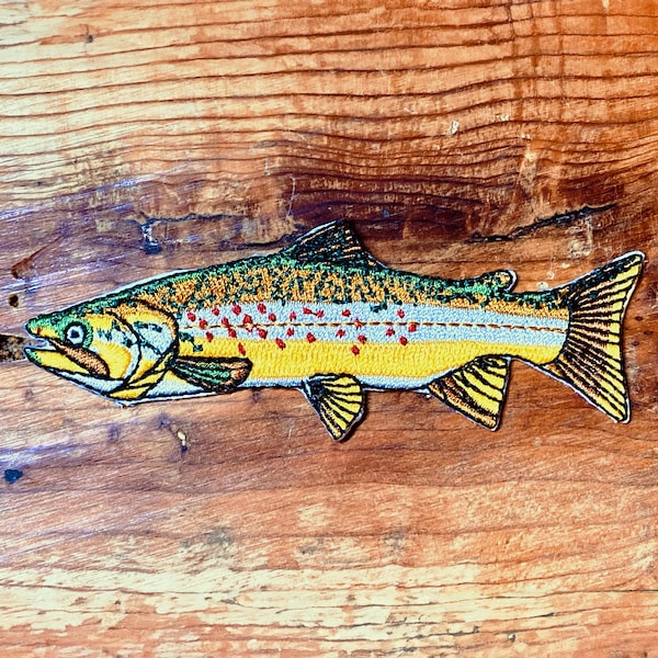 Brown Trout Iron-On Patch | Quality Fish Embroidered Patch | Jacket, Hat, Vest, Backpack | Fly Fishing Gifts