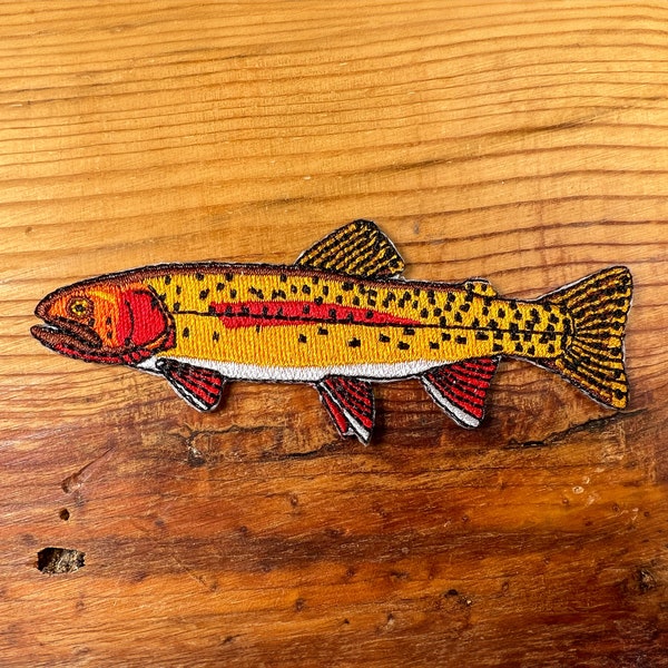 Yellowstone Cutthroat Trout Iron-On Embroidered Patch | Quality Fish Patches for Jackets, Hats, Vests, Backpacks | Fly Fishing Gifts