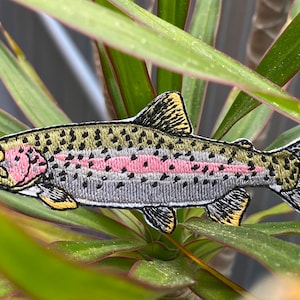 Rainbow Trout Iron-On Patch Quality Fish Patches for Jackets, Hats & More Fly Fishing Gifts image 4