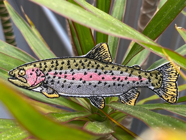 Rainbow Trout Iron-On Patch Quality Fish Patches for Jackets, Hats & More Fly Fishing Gifts image 4