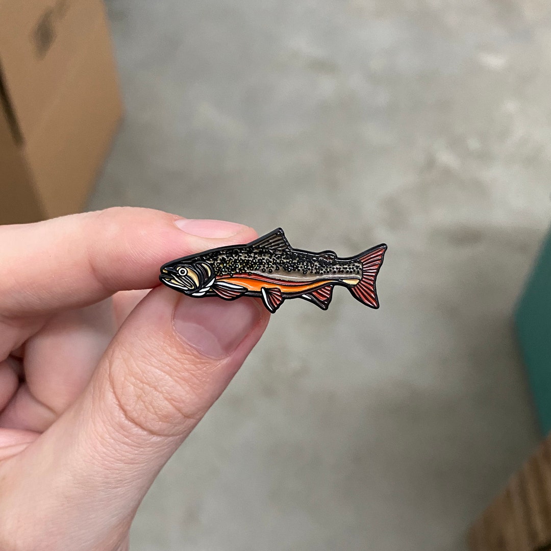 Brook Trout Enamel Pin Quality Fishing Pin Fly Fishing Etsy