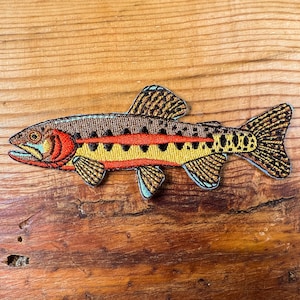 Golden Trout Iron-On Embroidered Patch | Quality Fish Patches for Jackets, Hats, Vests, Backpacks | Fly Fishing Gifts for Men and Women