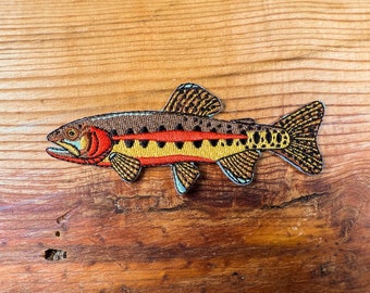 Golden Trout Iron-On Embroidered Patch | Quality Fish Patches for Jackets, Hats, Vests, Backpacks | Fly Fishing Gifts for Men and Women