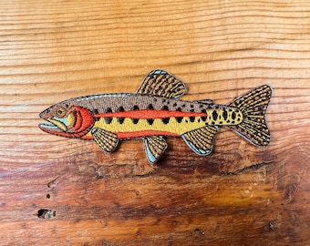 Golden Trout Iron-On Embroidered Patch | Quality Fish Patches for Jackets, Hats, Vests, Backpacks | Fly Fishing Gifts for Men and Women