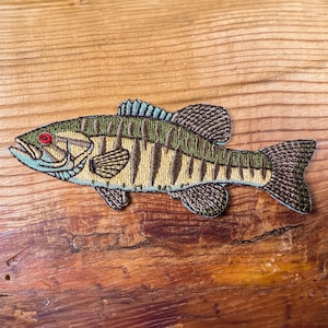 Smallmouth Bass Embroidered Patch | Quality Fish Patches for Jackets, Hats, Vests, Backpacks | Fishing Gifts for Men and Women