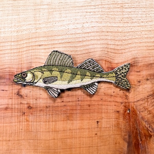 Walleye Iron-On Embroidered Patch | Quality Fish Patches for Jackets, Hats, Vests, Backpacks | Fishing Gifts Men & Women