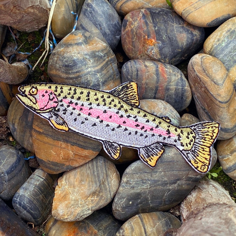 Rainbow Trout Iron-On Patch Quality Fish Patches for Jackets, Hats & More Fly Fishing Gifts image 3