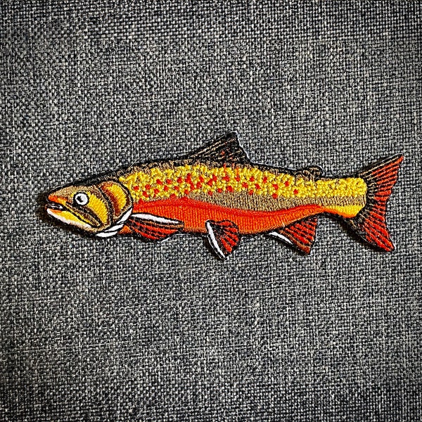 Brook Trout Iron-On Embroidered Patch | Quality Fish Patches for Jackets, Hats, Vests, Backpacks | Fly Fishing Gifts for Men and Women