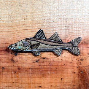 Snook Iron-On Embroidered Patch | Quality Fish Patch for Jackets, Hats, Backpacks | Saltwater Fishing Patch