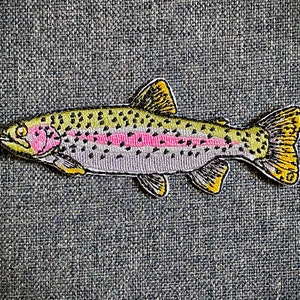 Rainbow Trout Iron-On Patch Quality Fish Patches for Jackets, Hats & More Fly Fishing Gifts image 2