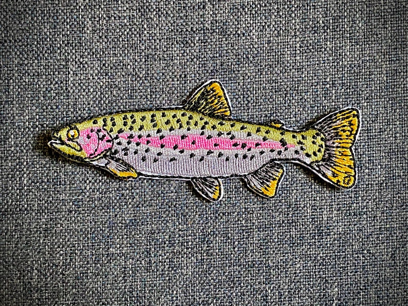 Rainbow Trout Iron-On Patch Quality Fish Patches for Jackets, Hats & More Fly Fishing Gifts image 2