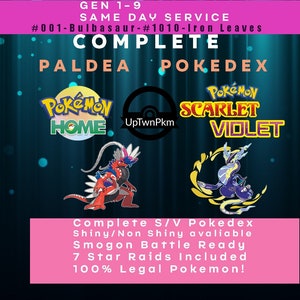 Full National Paldea Pokedex With DLC Shiny 6IV BR | Pokemon Scarlet and  Violet