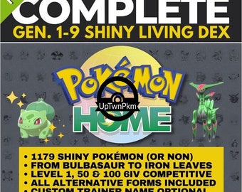 Complete Teal Mask DLC Pokedex Pokemon Home 6IV Shiny Pokemon Scarlet and  Violet