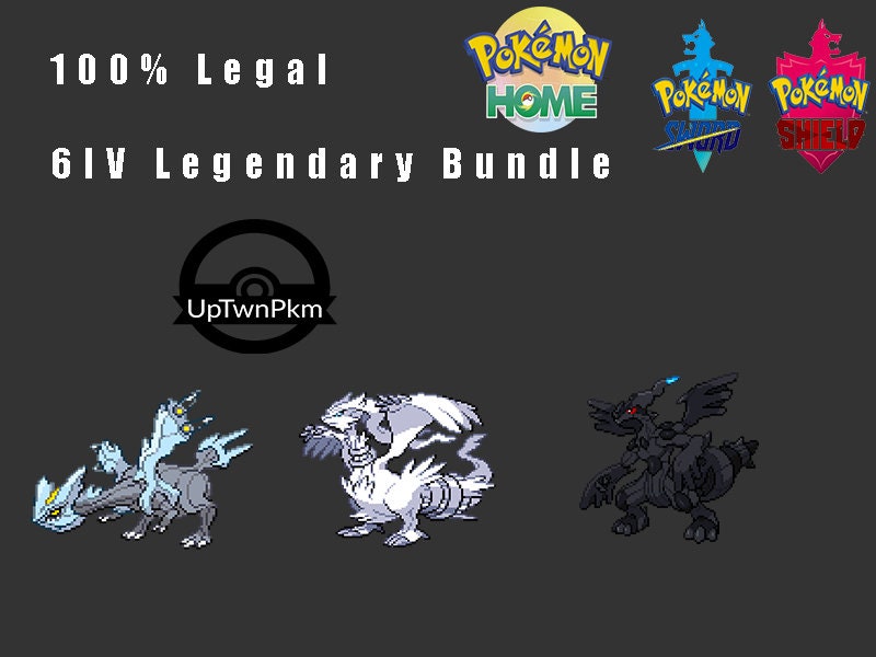  Kyurem, Reshiram, Zekrom - 3 Legendary Vinyl Sticker