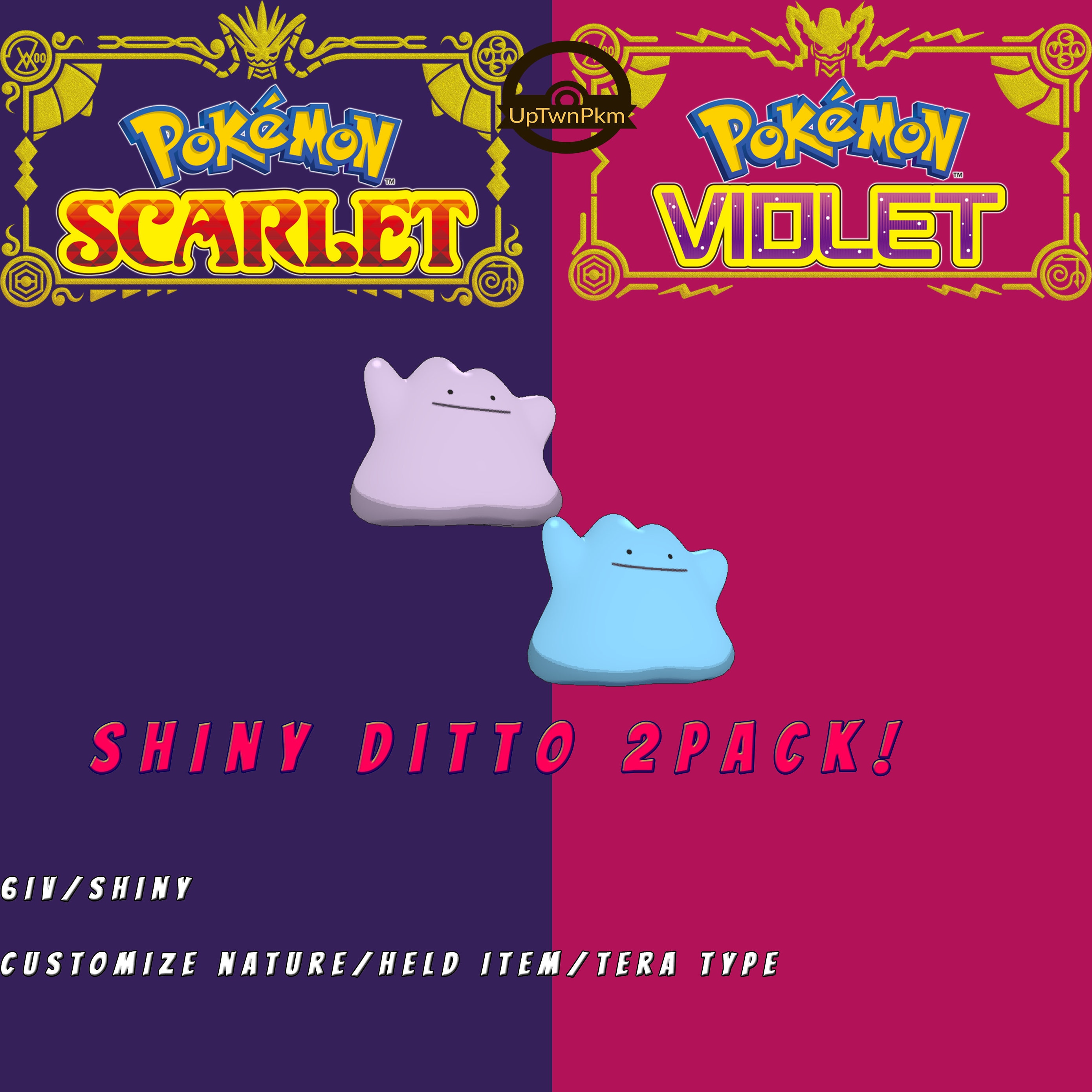 Ditto Shiny 6Ivs, Any Nature, HA, Language, Level 100 - PokeFlash