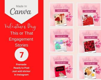 Vorgefertigte Dies oder jenes Valentinstags-Umfrage | Instagram Engagement Story | Valentinstag | Dies oder Das | Instagram Premade Poll