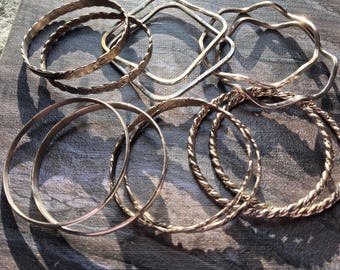 Vintage Stackable Mexican Bangle Bracelets