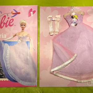 Novo Vintage Descubra o Mundo com Barbie Outfit / Dress & Magazine No 1 Austria.