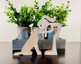 Girl with  dog- personalized laser engraving available