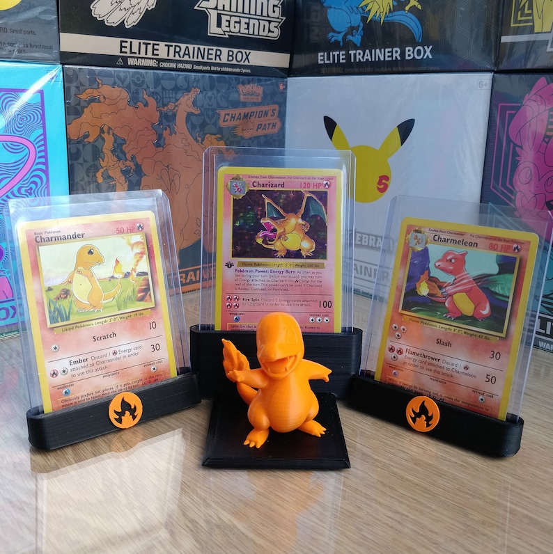 Pokémon Card Stand Top Loaders/graded PSA Cards Charmander Etsy