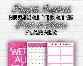 Playbill Inspired Musical Theater Print at Home 2024 Calendar and Planner