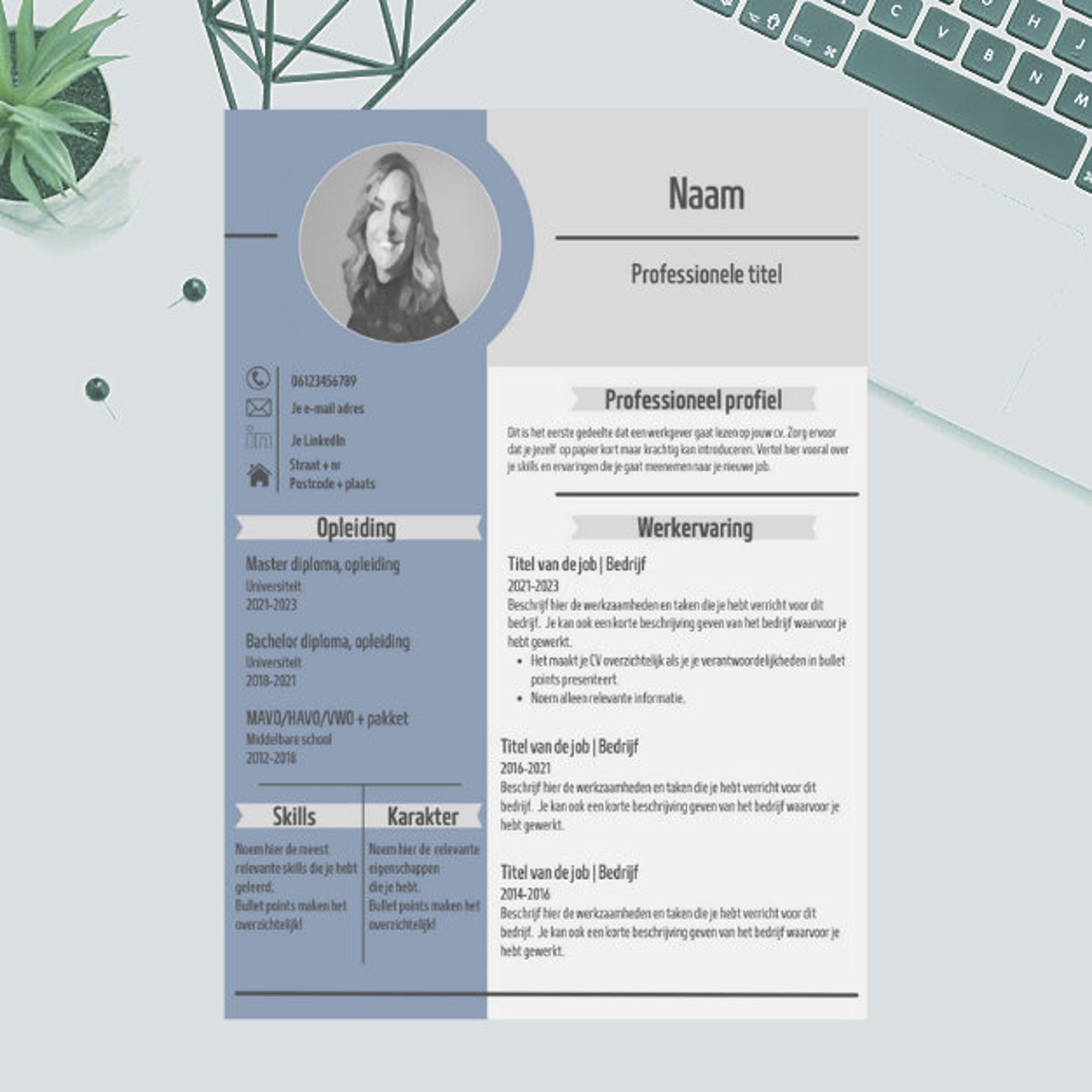 Dutch CV Template Dutch CV Template Modern With Photo Etsy UK