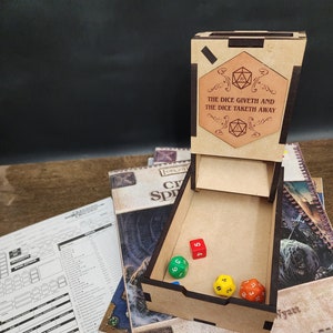 Wooden Dice Tower for Tabletop RPGs, Dungeons and Dragons, etc.