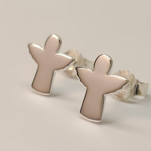 Angel earrings made of silver 925 nickel-free - Angel earrings polished - Guardian angel made of sterling silver - Silver earrings angel - Plates