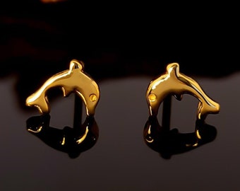 Dolphin earrings - silver earrings - silver earrings - gold-plated - animal earrings - fish earrings - sterling silver - nickel-free