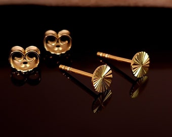 Plate stud earrings made of 925 silver gold-plated - structure stud earrings - silver stud earrings - plate earrings for women - mini stud earrings