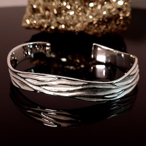 Silver bangle 925 nickel-free - silver bangle with bark structure - bark look - silver hoop - silver hoop - bracelet for women