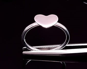 Heart ring made of silver 925 - silver ring with heart symbol - heart-shaped ring - heart ring with narrow band - delicate silver ring - Valentine