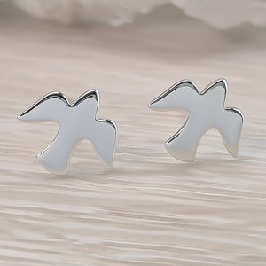 Seagull stud earrings made of silver 925 nickel-free - silver stud earrings - seagull earrings - silver earrings - women&#39;s stud earrings polished - sterling silver