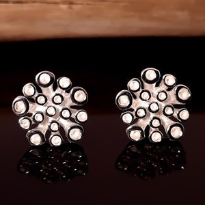 Blumen Ohrstecker - Ohrstecker aus Silber - Silber Ohrstecker - Blüten Ohrstecker - poliert - elegante schlichte Ohrringe - fantasie - 925