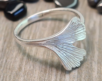 Ginkgoblattring - Ginkgoring - Ginkgoblatt - Ginkgoblatt als Ring - Ginkgoblatt in Silber - Silberring - Silberring nickelfrei - Blatt - 925