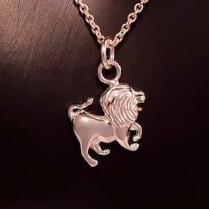Leo - Zodiac pendant - Sterling silver pendant - nickel-free - polished - necklace - anchor chain - horoscope - astrology - 925