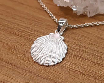 Shell pendant - silver pendant - small shell as a pendant - silver shell - shell jewelry - matte shell - movable eyelet - pendant