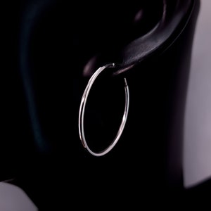 Silver Hoop Earrings 925 nickel-free - Women&#39;s earrings made of silver - Silver earrings polished - Earrings made of sterling silver - Hoop Earrings 30 mm diameter