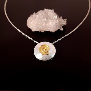 Spiral pendant made of 925 silver - silver pendant with spiral - snail-shaped pendant - silver disc with spiral - spiral-shaped